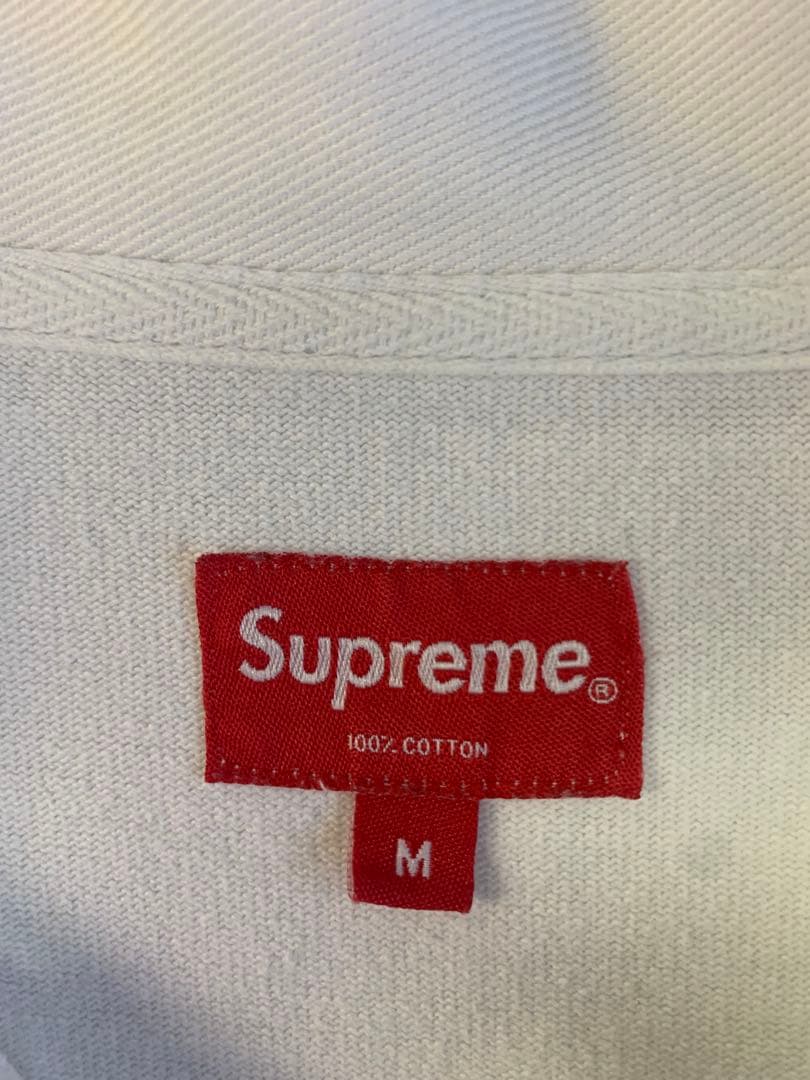 Supreme ラガーシャツ ボーダー 切替デザイン ブラック×ホワイト ／M