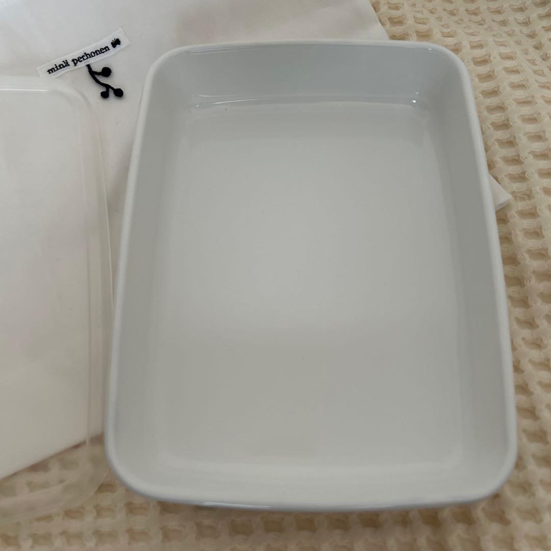 【美品】ミナペルホネン レクタングル 浅型M 野田琺瑯