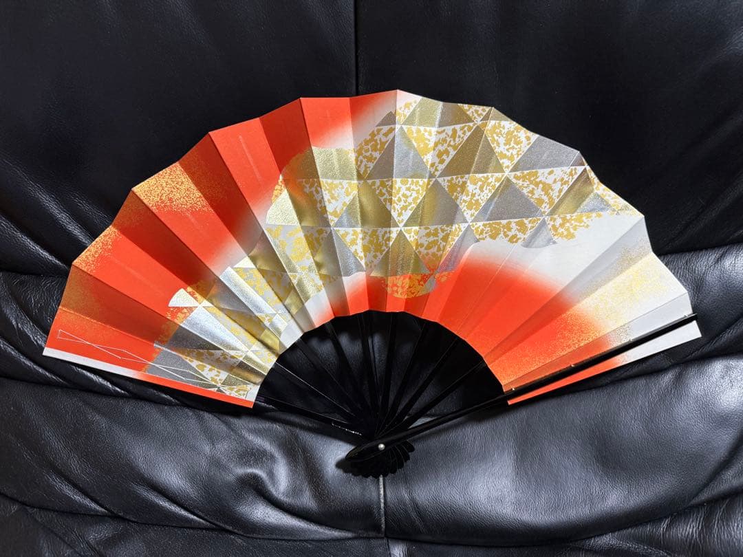 扇子　29cm 金　鶴　松　飾り扇　飾舞扇　舞扇子　舞踊　着物　和装　小物