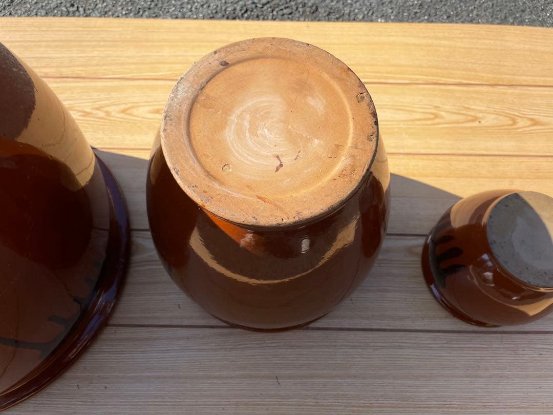 ぬか漬けの壺の大、中、小の3個セット