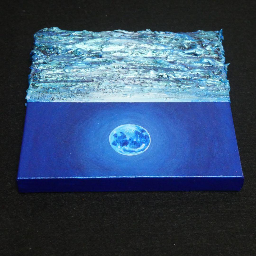 油絵 油彩 油彩画 絵 絵画 アートパネル【スーパーブルームーン 】