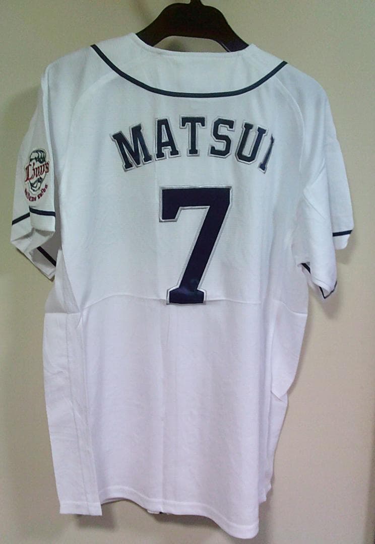 白S新品2017埼玉西武ライオンズLions松井稼頭央７ユニフォーム刺繍プロ野球