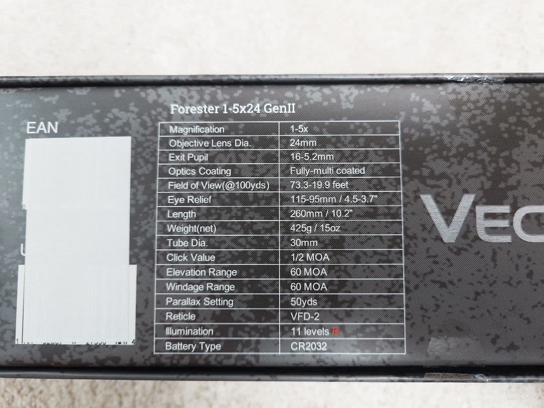 トイガン VECTOR OPTICS FORESTER 1-5X24 GENII