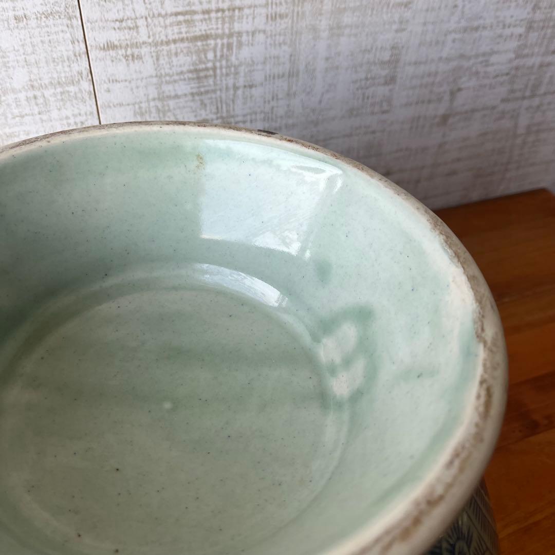 【アンティーク】蛸唐草文 古伊万里 染付 縁起文様 大皿 骨董品 古道具 蔵出し