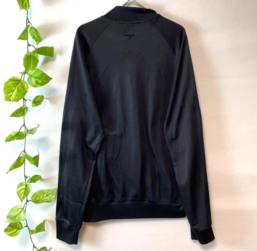 アディダス トラックジャケット オールブラック シルバーロゴ 2XL レア