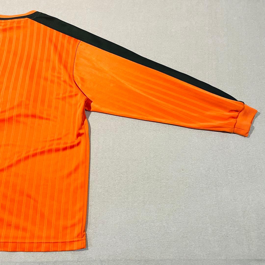 【00s】NIKE製 長袖サッカーシャツ/オレンジ/黒/Lサイズ　TEAMタグ