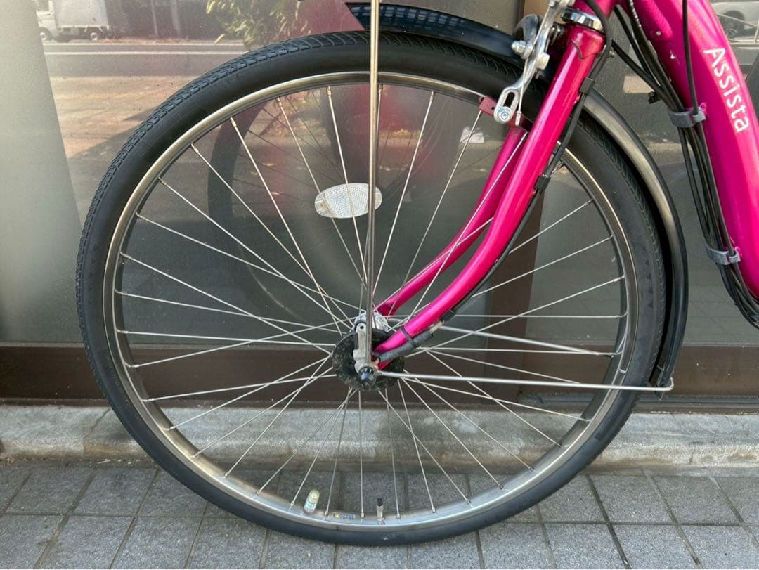 中古電動自転車 ブリヂストン　アシスタ　26インチ ピンク 横浜 №3728