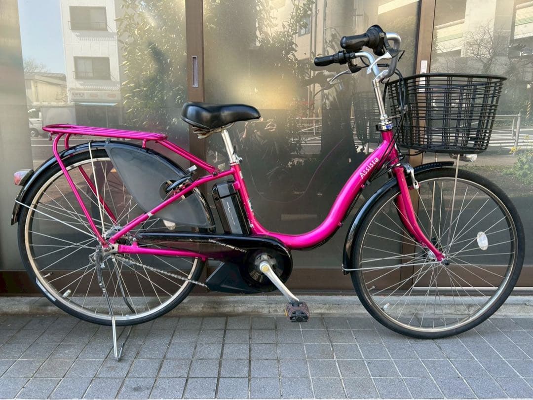 中古電動自転車 ブリヂストン　アシスタ　26インチ ピンク 横浜 №3728