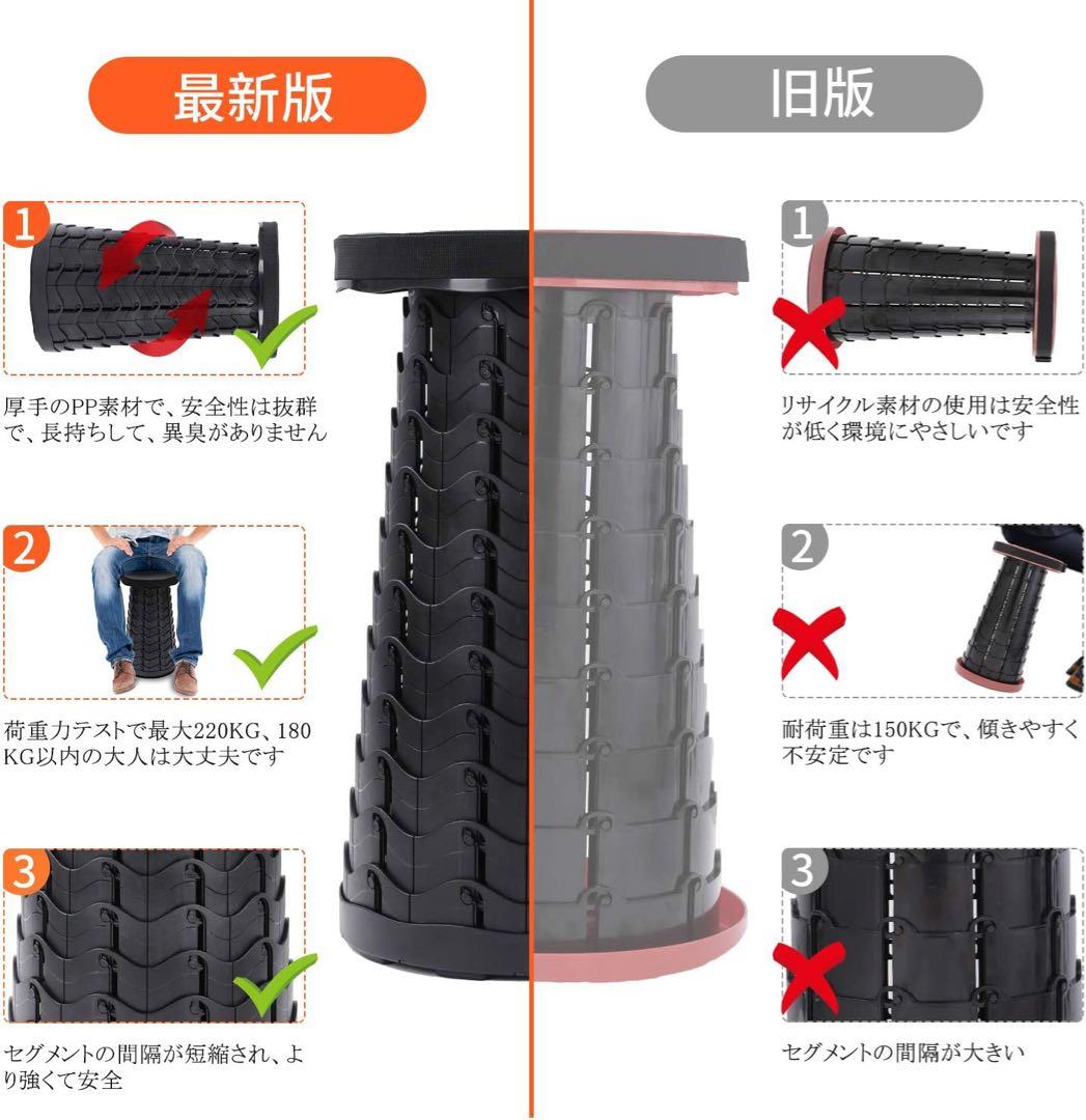 折りたたみ椅子 折り畳み椅子 軽量 コンパクト 耐荷重180kg アウトドア 黒