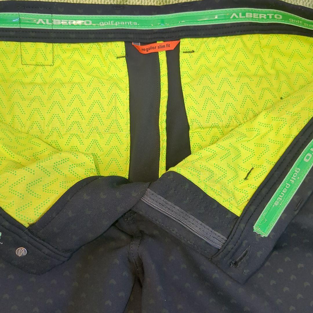 【極美品】O アルベルト ゴルフパンツ 総柄 スリムフィット 52