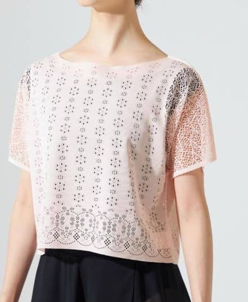 チャコット　アイレットレース　ニット　Tシャツ　M
