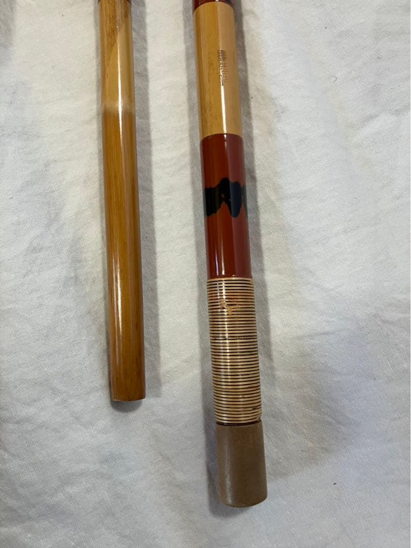 へら竿用竿掛けと玉の柄セット　寿光作
