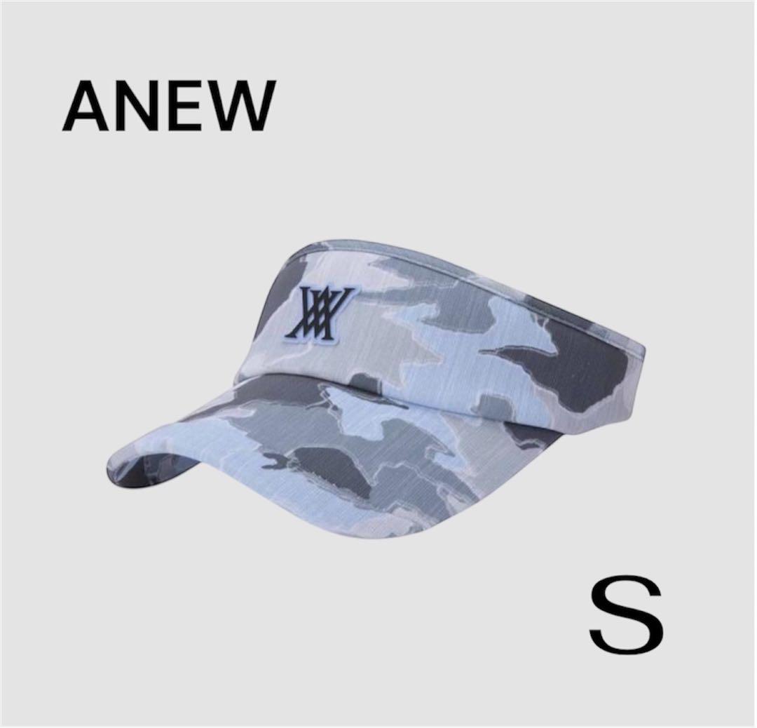 新品⭐️タグ付き❤️S サイズ ANEW ロゴ　サンバイザー　ブルーカモ