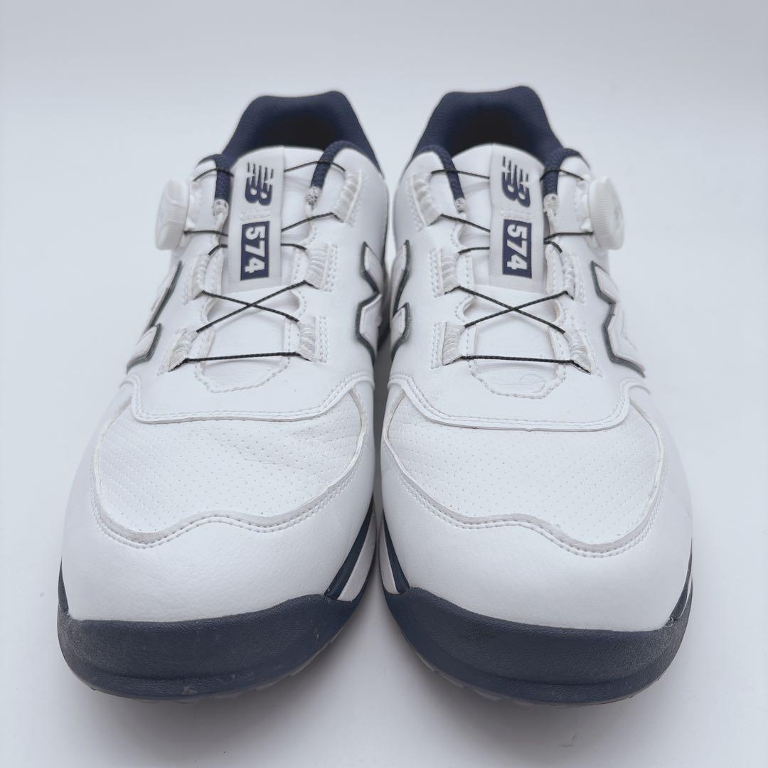 極美品✨ New Balance 574 ゴルフシューズ ホワイト/ネイビー
