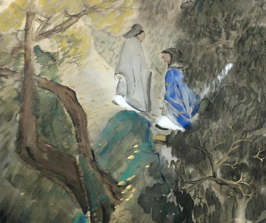 極み！[富田渓仙・山中彷徨図・大幅]／横山大観／極立派な表装
