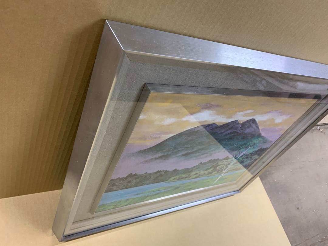 「X6934」真作 立石秀春 「朝」 日本画 10号 金落款 金泥仕様 共シール