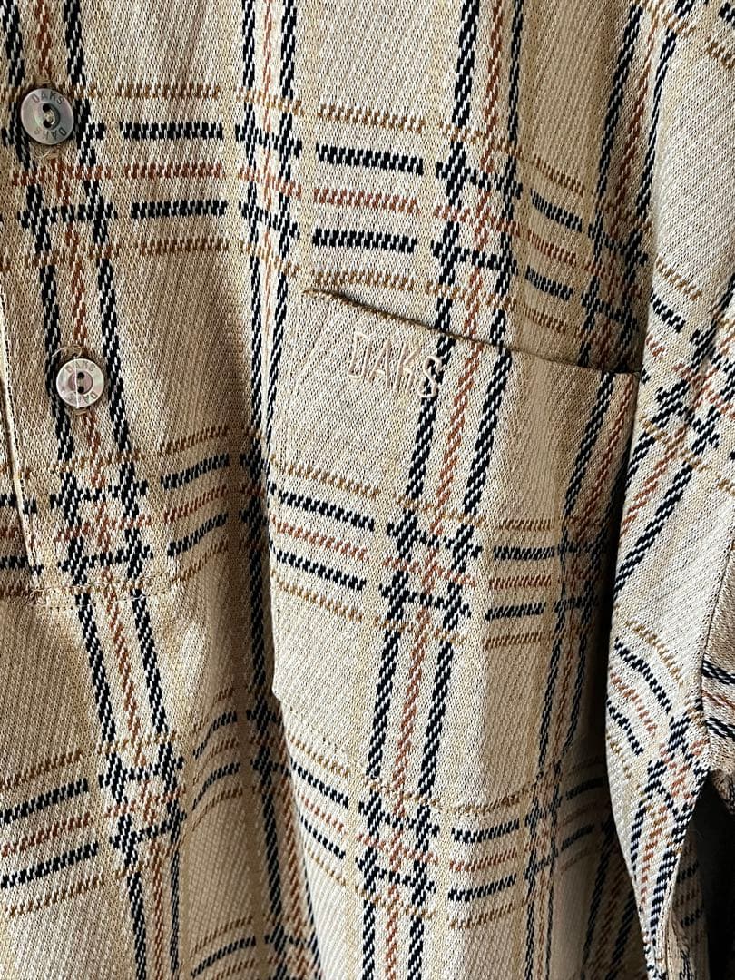 DAKS(ダックス) ☆メンズ長袖ポロシャツ　ベージュ Lサイズ