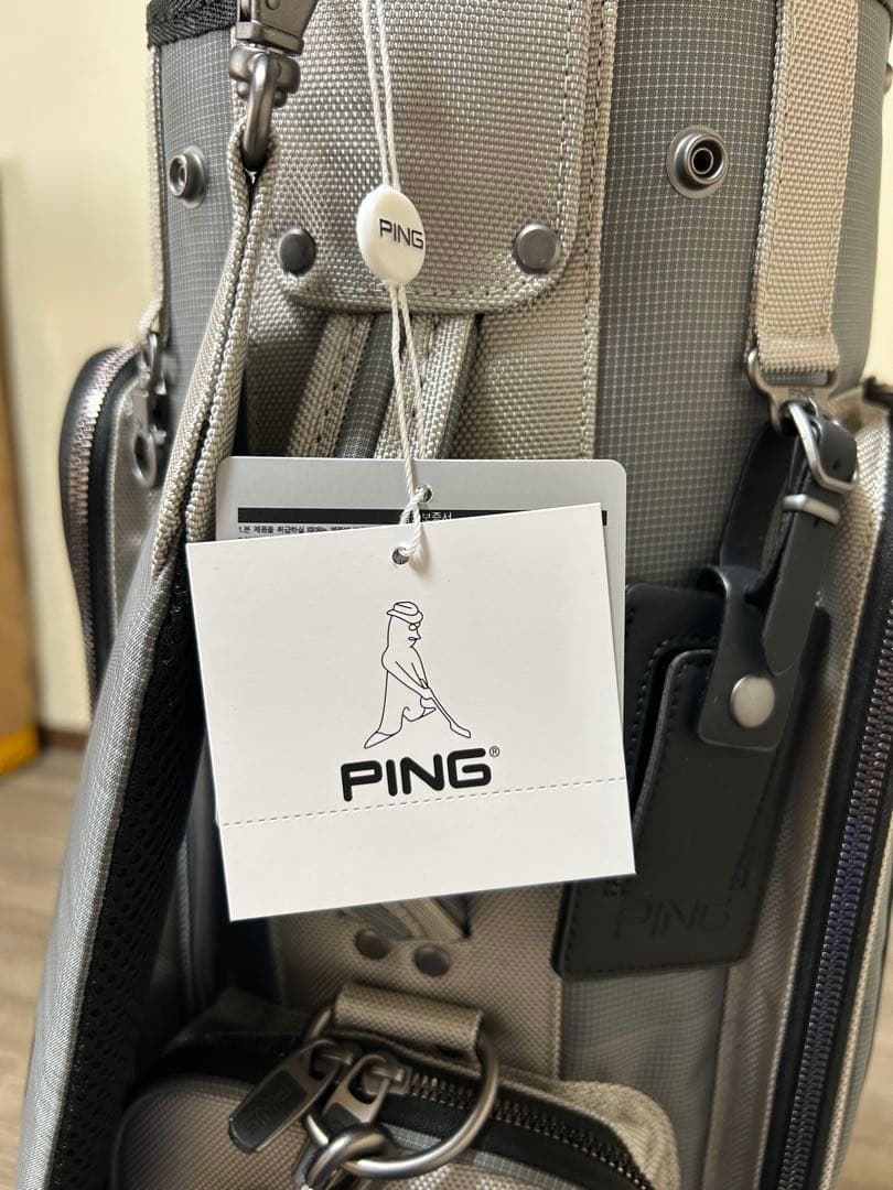 PING キャディバッグ　未使用品　10ポケットで収納力抜群！カーキグレイ