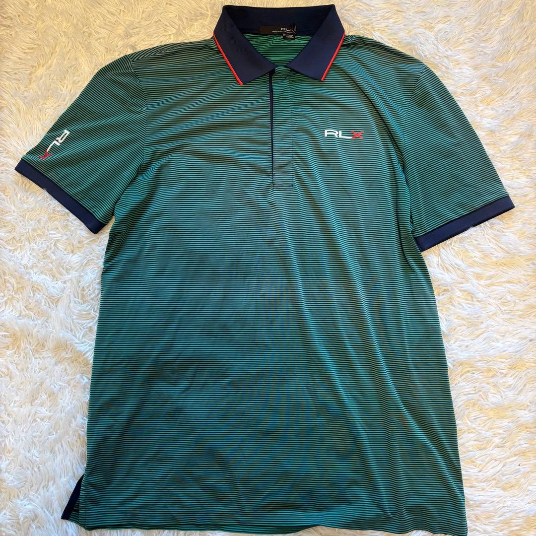 【美品】RLX RALPH LAUREN ポロシャツ XLサイズ グリーン