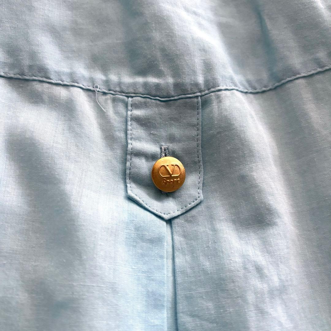 valentino garavani sport リネンブラウス 金ボタン 刺繍