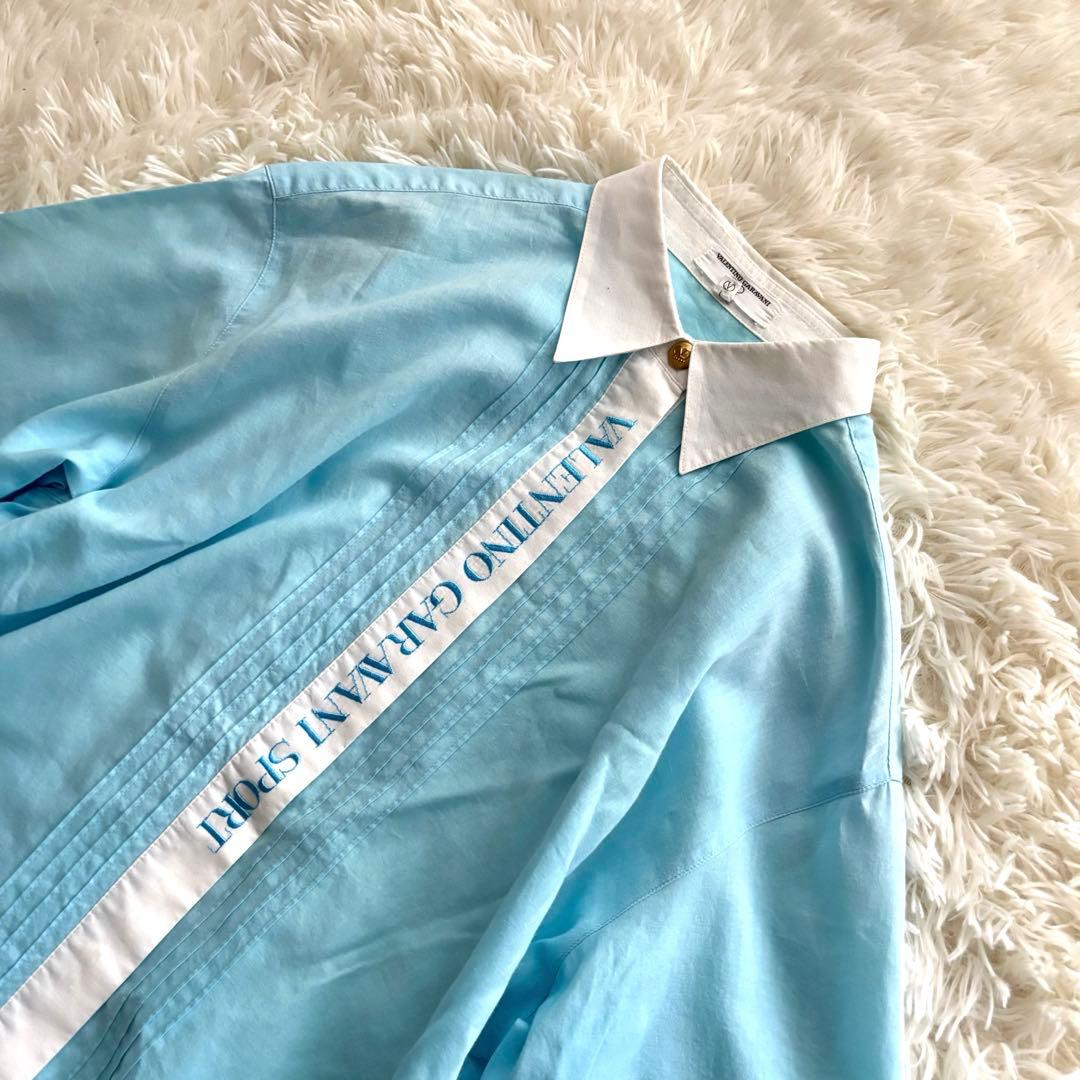 valentino garavani sport リネンブラウス 金ボタン 刺繍
