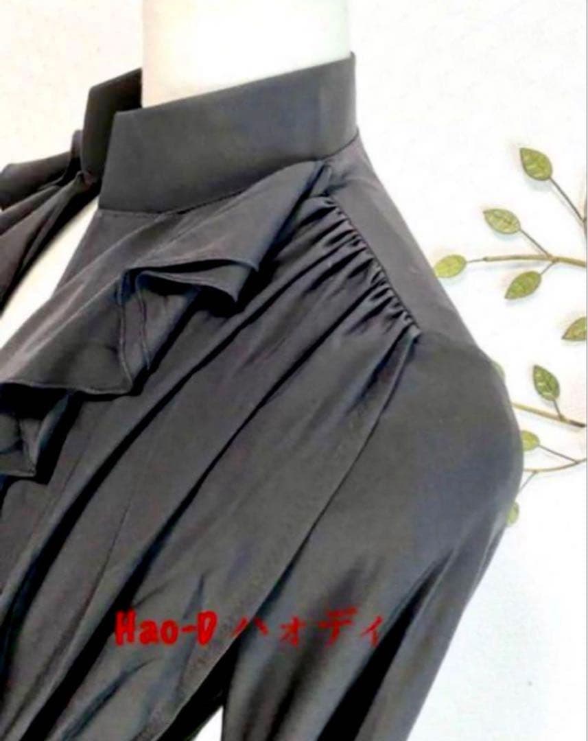 ★社交ダンス★新品★メンズシャツ★ラテン★フリル★黒M