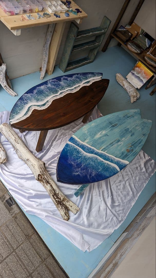 サーフィン・ボディボード Ocean surf cafetable