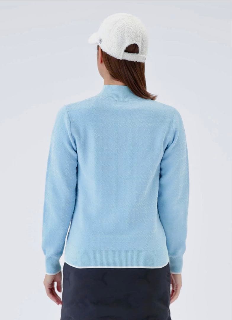 なみき着用☆New Balance Golf グレンチェック柄ハイネックニット