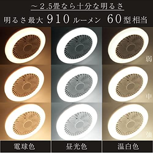30日延長保証カード付き シーリングファン ファンライト 小型 扇風機 狭い空A