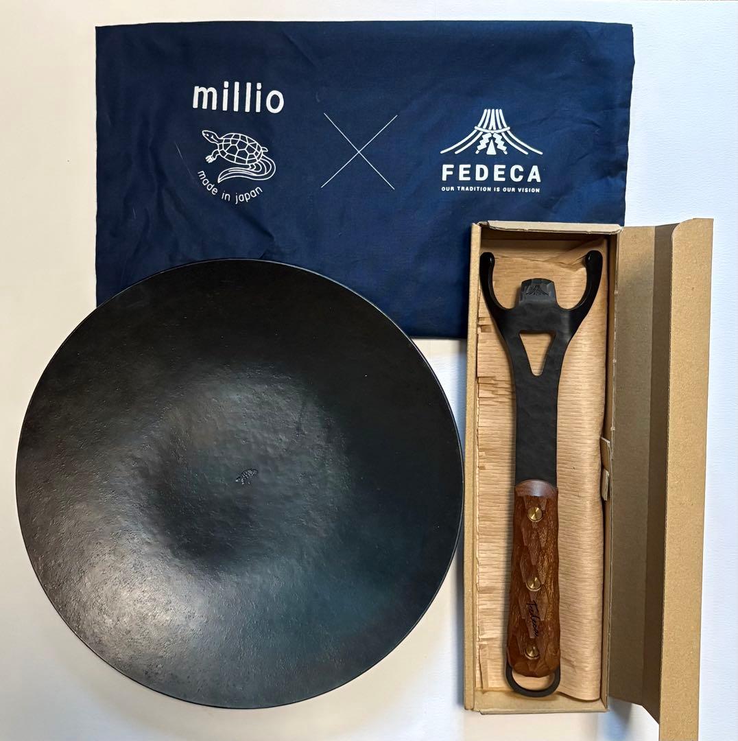 millio × FEDECA 手打ち鍛造 フライパン ディッシュグリドル名栗