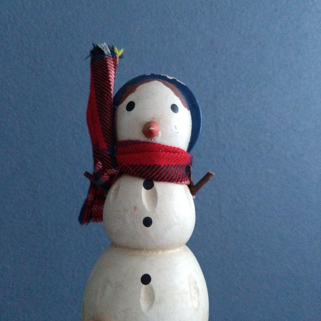 ヴィンテージ　木製　スノーマン親子　北欧　クリスマス