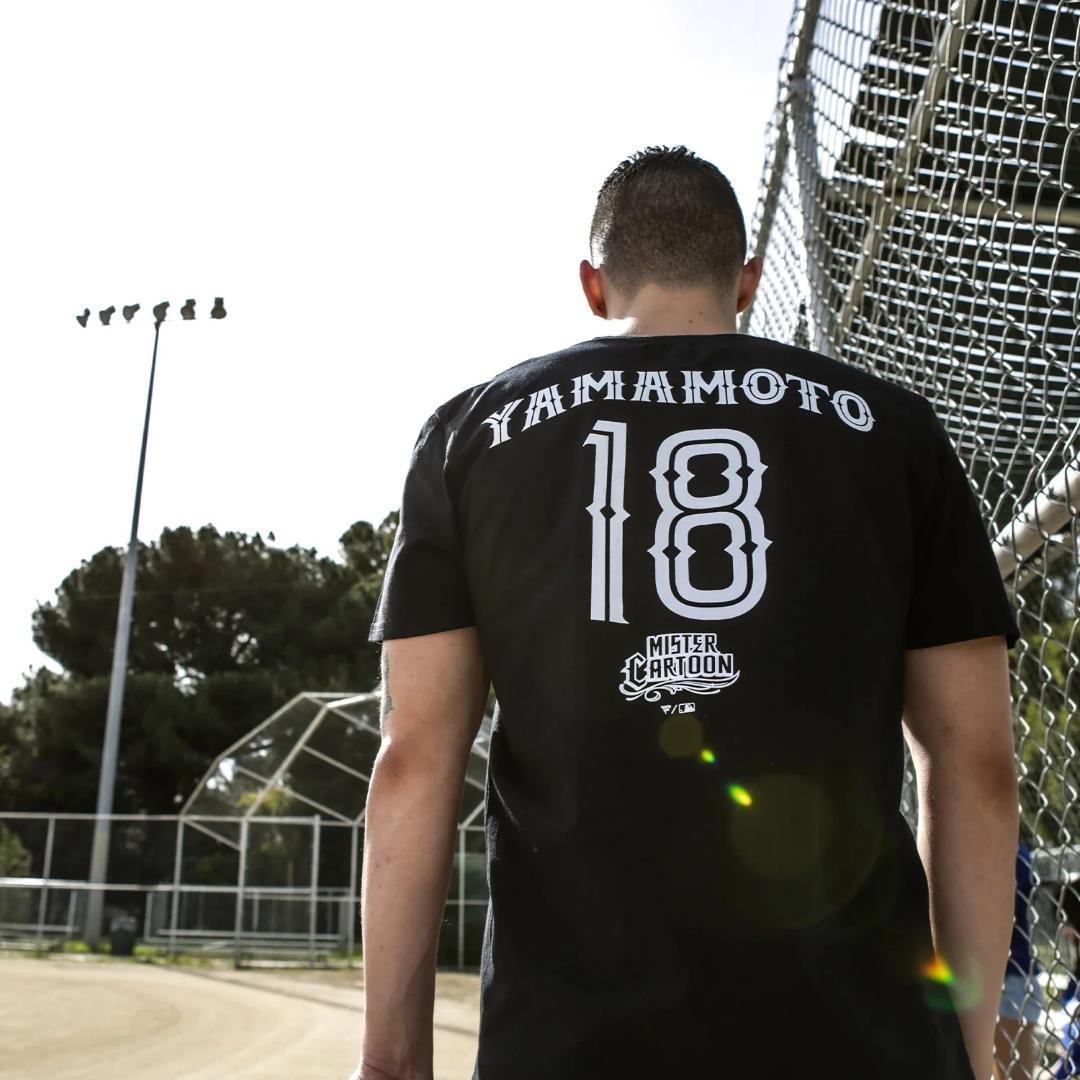 ミスターカートゥーン ロサンゼルス ドジャース 山本由伸 Tシャツ ブラック 黒