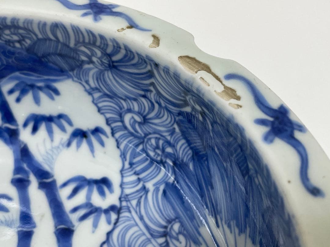 【現状品】古伊万里 染付 菓子器 菓子鉢 アンティーク 時代物 割烹 懐石2個