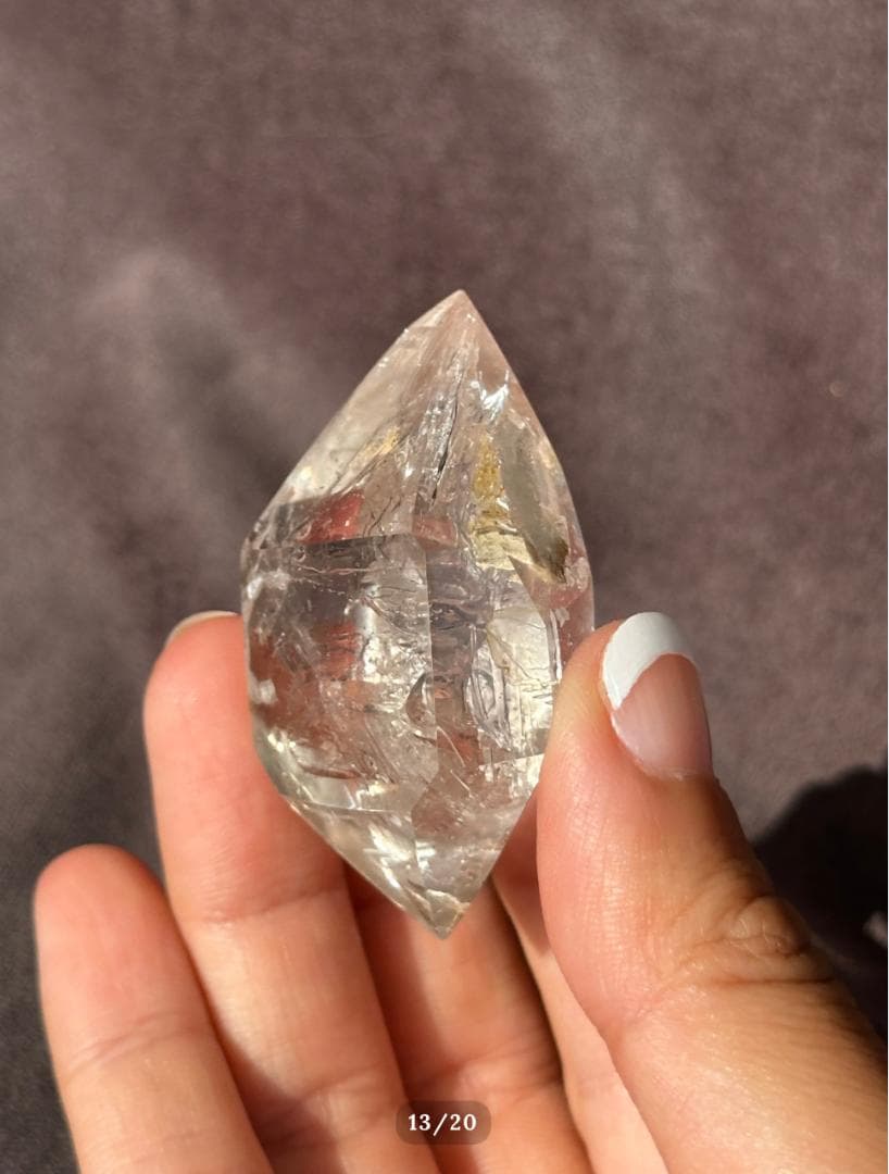 【水入り 水晶】ダブル ポイント エンハイドロ クォーツ