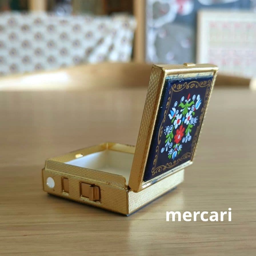 オーストリア　ウィーン　エナメル　ピルケース　小箱　ヴィンテージ　赤白花