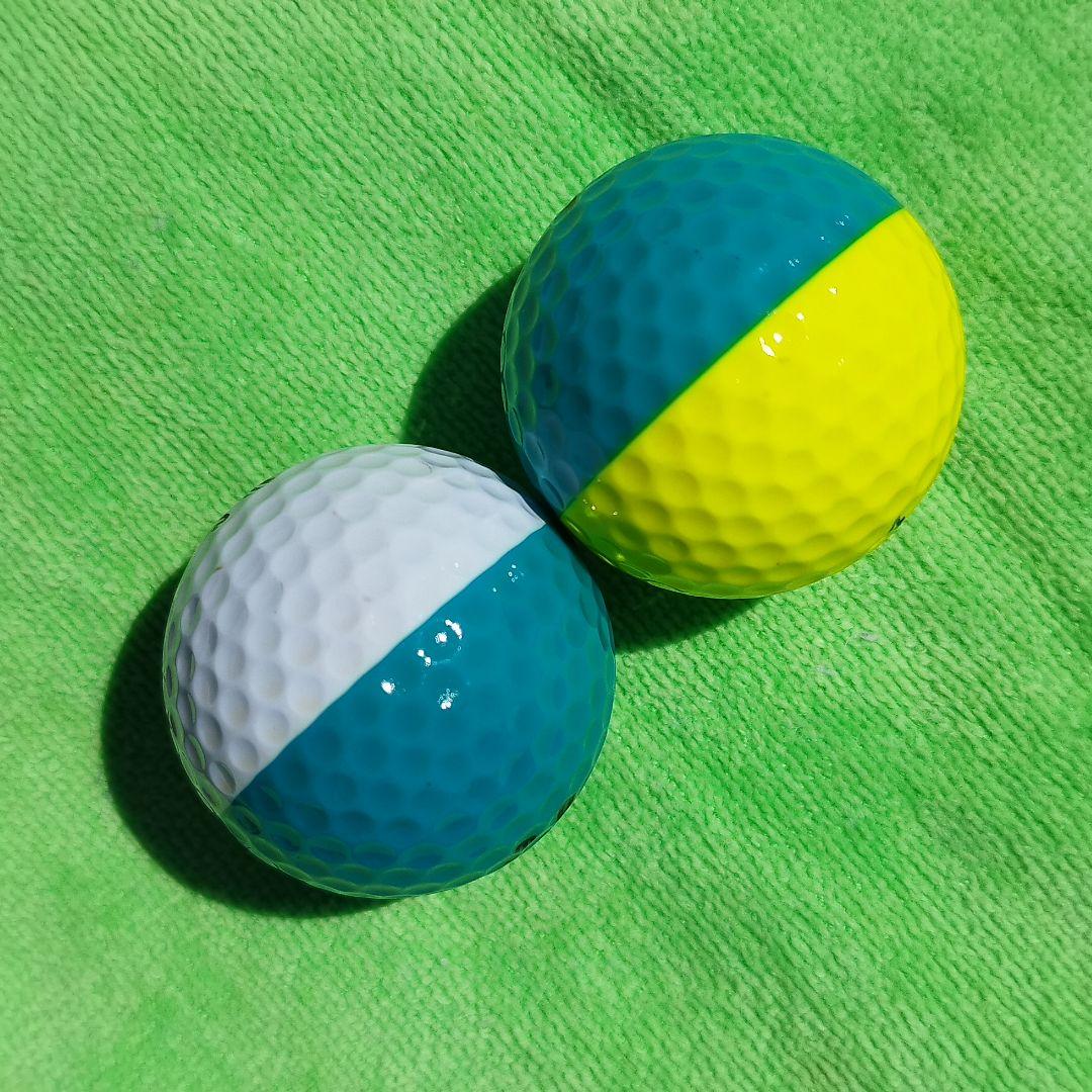 【完全未打球】伝説のPING EYE2 2トーンゴルフボール 2球セット 虹運