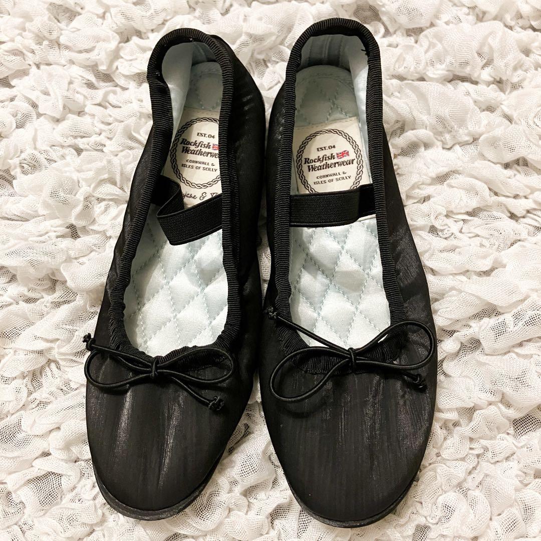 【美品】rockfishweatherwearバレエシューズブラックUK4 23