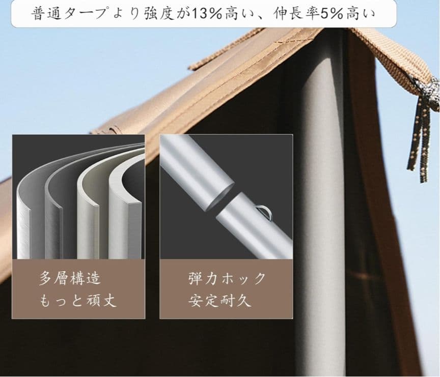 美品　Naturehike 避暑タープ 防水　ポール2本付き