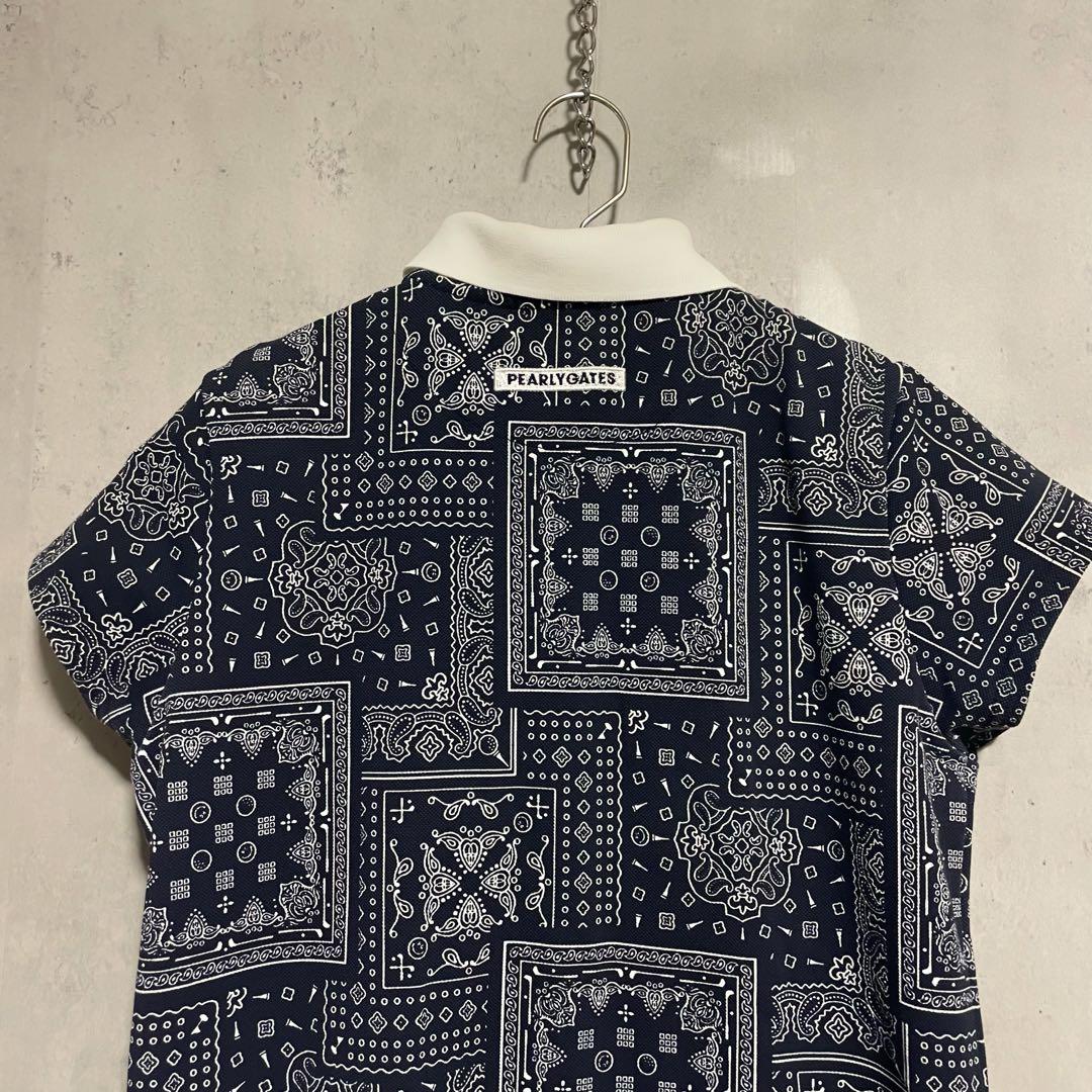 良品　パーリーゲイツPEARLY GATES 鹿の子 ペイズリー柄ワンピース