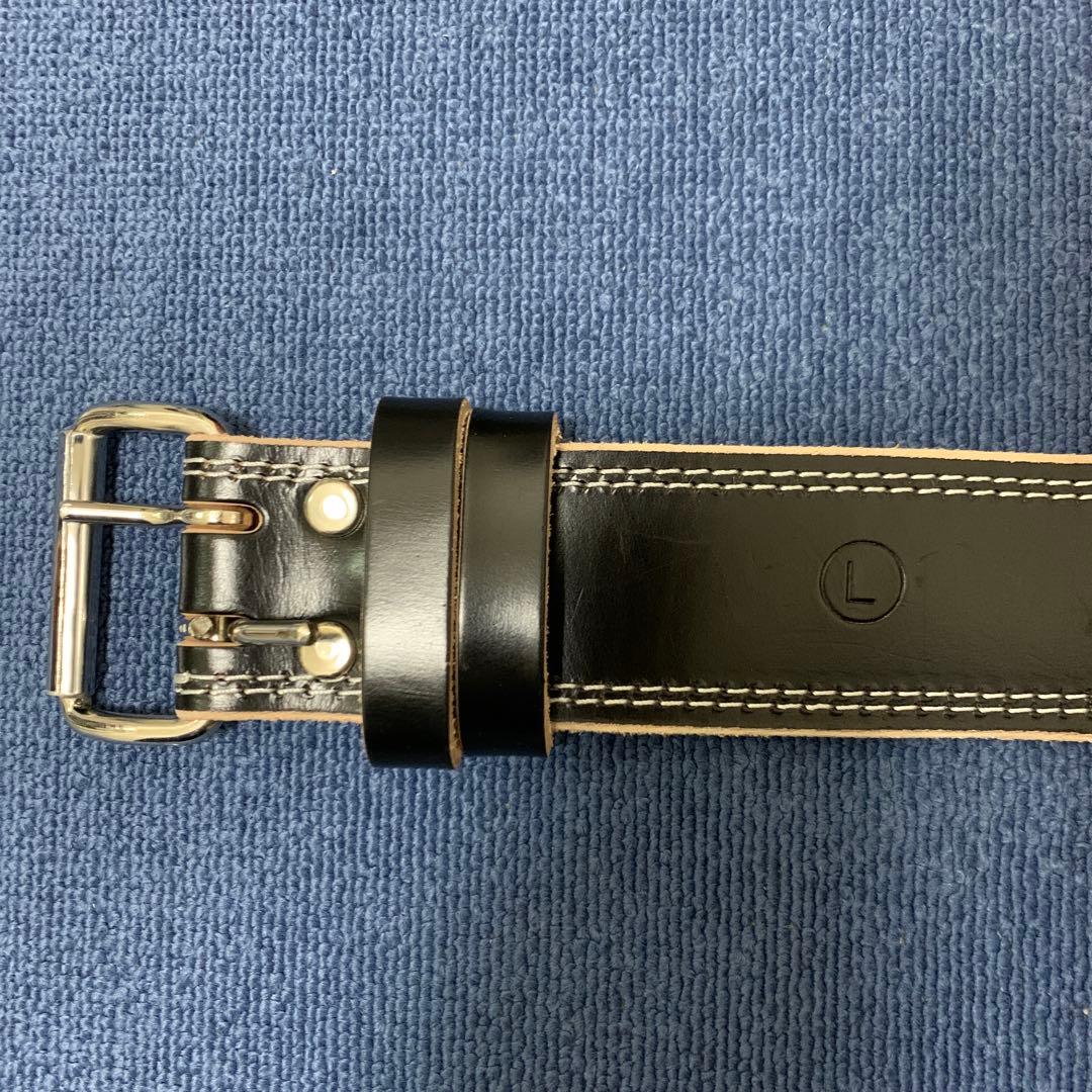 美品　ゴールドジム　EXレザーベルト　Lサイズ