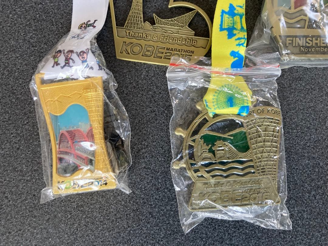 【7個】神戸マラソン　完走メダル　2014〜2019、2022