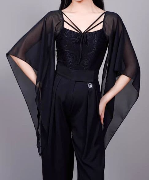 HF 新品　社交ダンス 合わせやすい トップス　ブラック レッド　オーダーメイド