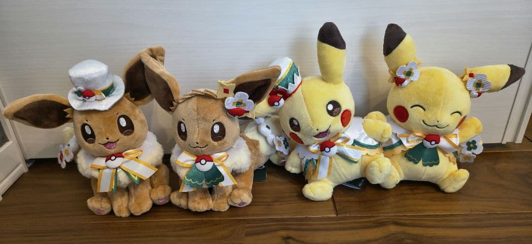 ポケパークカントー　限定　ぬいぐるみ　ピカチュウ　イーブイ　4体　カーニバル