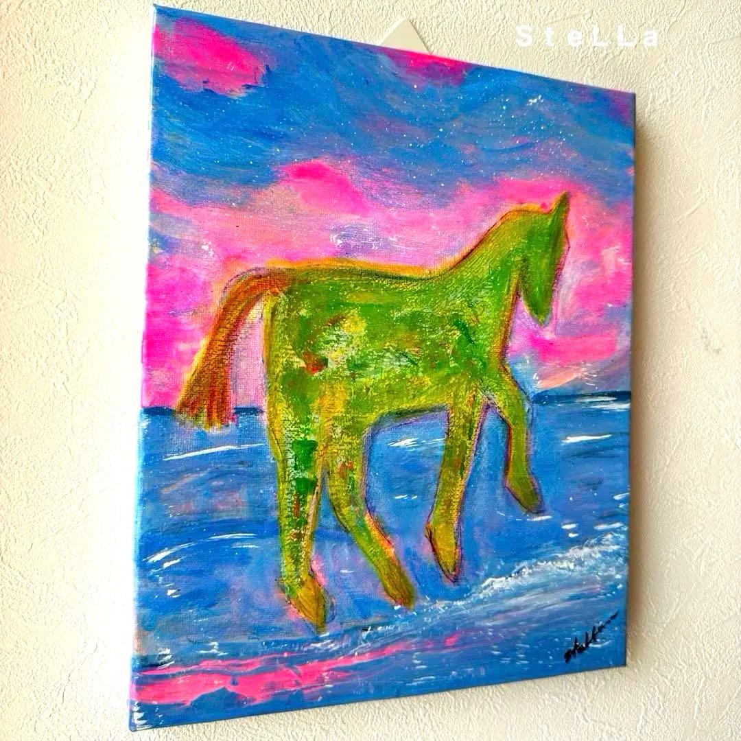 現代アート 壁掛け　店舗　動物画　オシャレ　馬　縁起物　北欧　モダン　カラフル