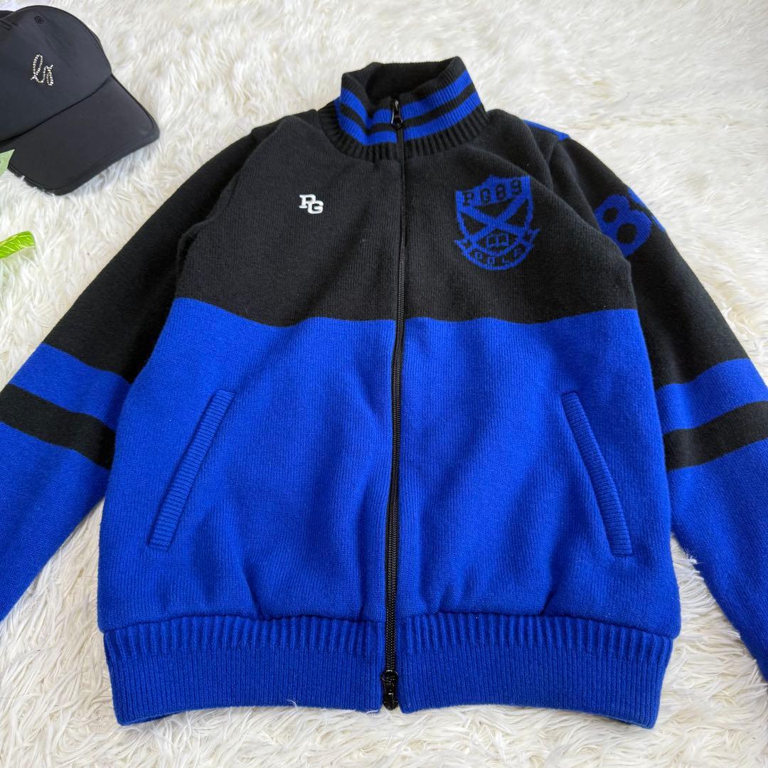 【パーリーゲイツ】極美品 ジップジャケット ニット 2サイズ レディース