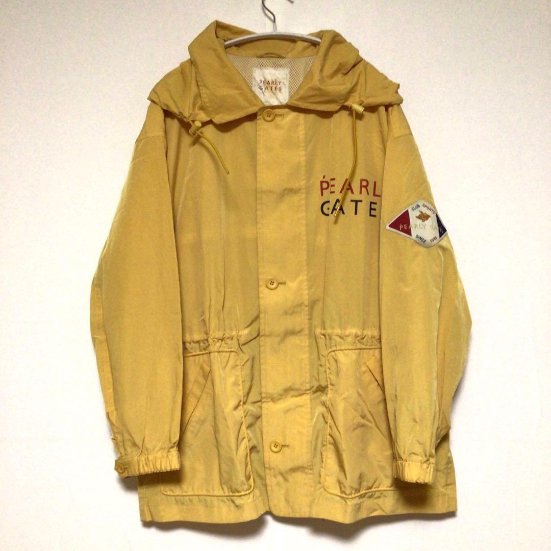 PEARLY GATES デカロゴ ナイロンジャケット フーディ 黄 フリー