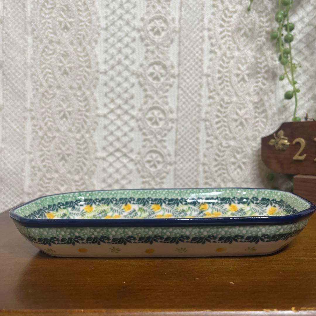 ツェラミカ☆ハンドメイド☆長皿☆ミモザ