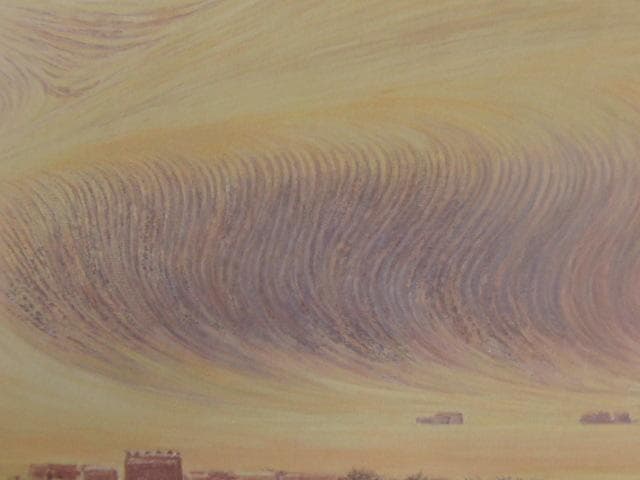 松浦安弘、【砂の流れ】、希少な額装用画集画、新品高級額 額装付、状態良好