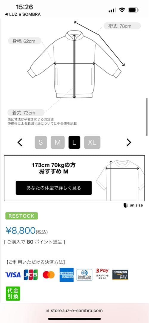 【極美品/LUZeSombra】LZSB PULLOVERPISTE TOP L
