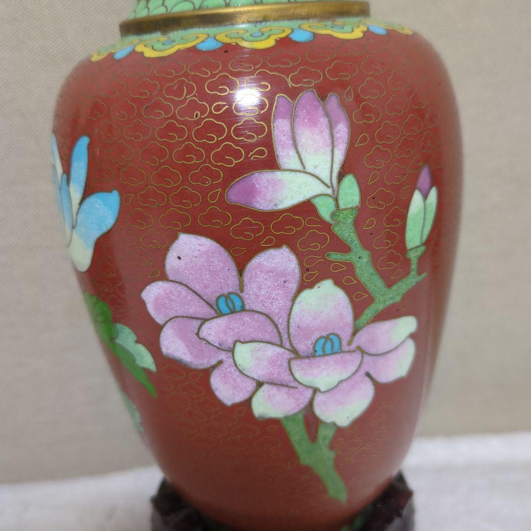 【匿名配送／色鮮やか／美品】伝統的中国風 花瓶 赤茶色と緑色２個セット